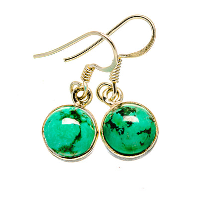 Tibetan Turquoise Earrings handcrafted by Ana Silver Co - EARR412903