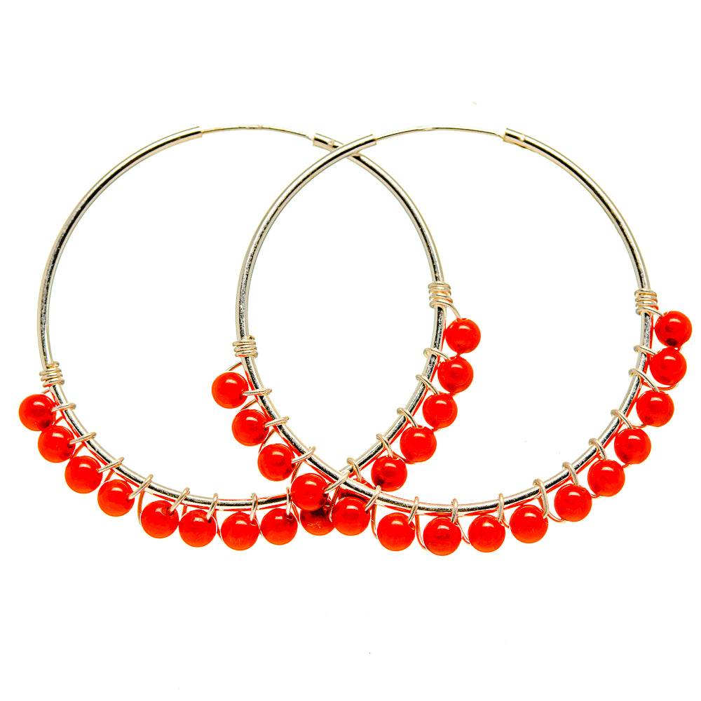 Red Onyx Earrings handcrafted by Ana Silver Co - EARR412916