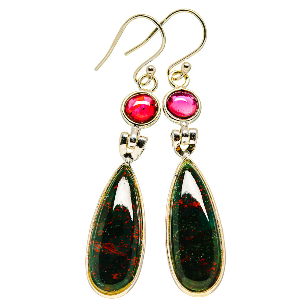 Bloodstone Earrings handcrafted by Ana Silver Co - EARR412921