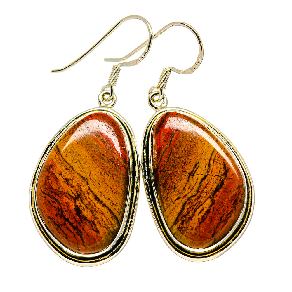 Red Jasper Earrings handcrafted by Ana Silver Co - EARR412934