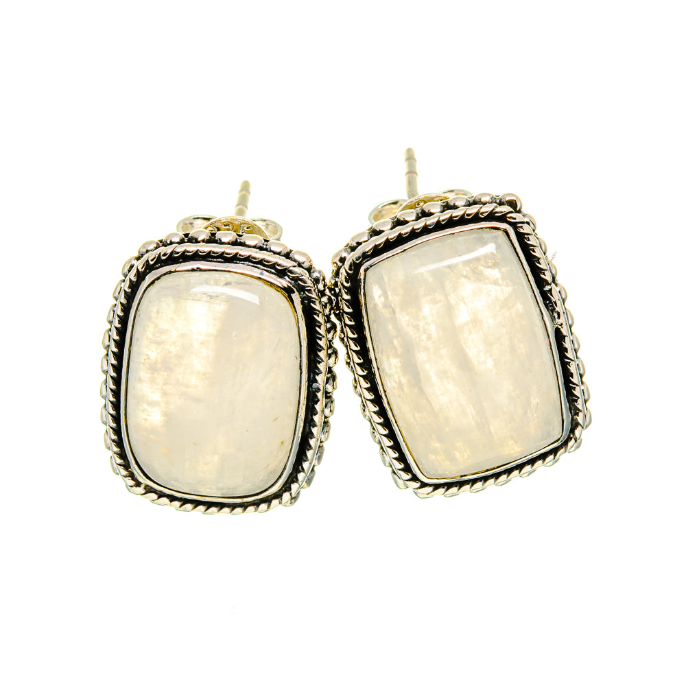Rainbow Moonstone Earrings handcrafted by Ana Silver Co - EARR412936