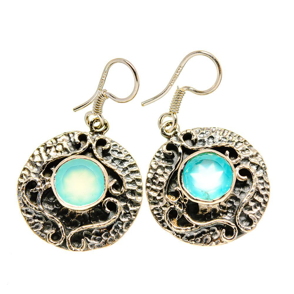 Aqua Chalcedony Earrings handcrafted by Ana Silver Co - EARR412957