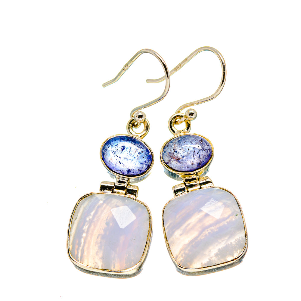 Blue Lace Agate Earrings handcrafted by Ana Silver Co - EARR412965