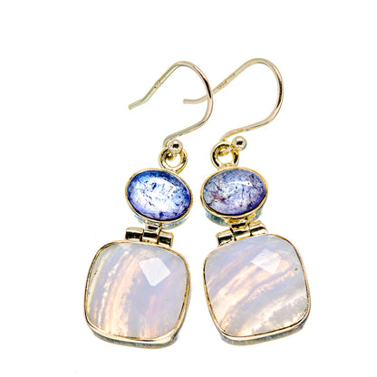 Blue Lace Agate Earrings handcrafted by Ana Silver Co - EARR412965