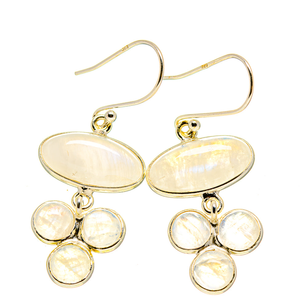 Rainbow Moonstone Earrings handcrafted by Ana Silver Co - EARR413009
