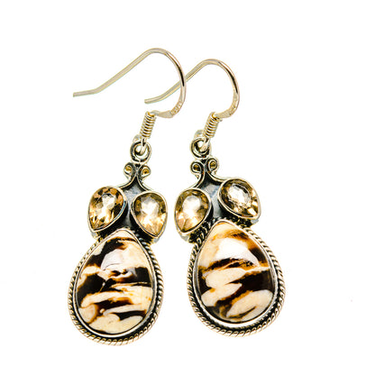 Peanut Wood Jasper Earrings handcrafted by Ana Silver Co - EARR413069
