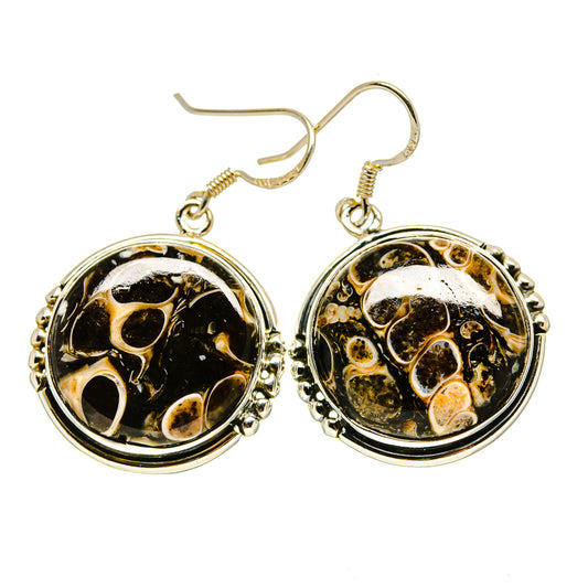 Turritella Agate Earrings handcrafted by Ana Silver Co - EARR413088