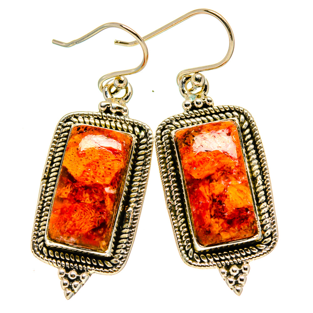 Sponge Coral Earrings handcrafted by Ana Silver Co - EARR413122