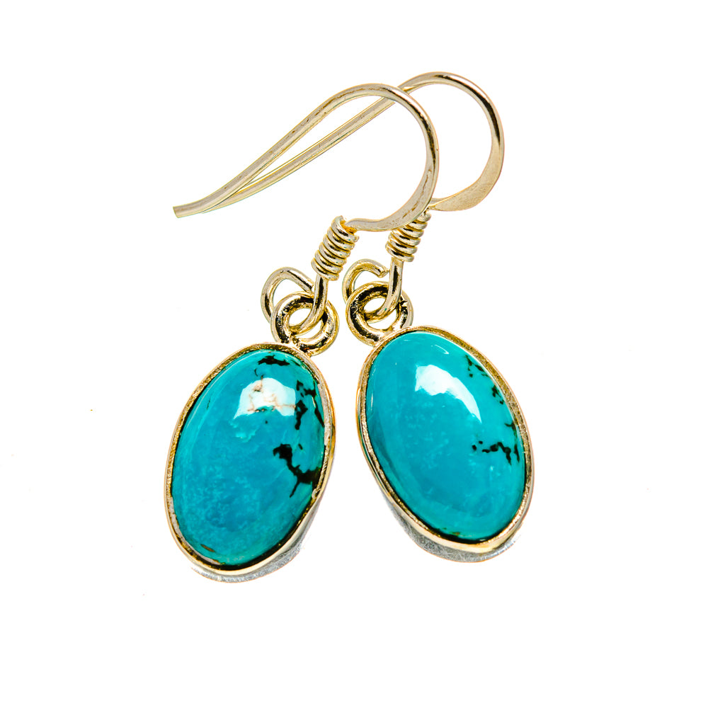Tibetan Turquoise Earrings handcrafted by Ana Silver Co - EARR413145