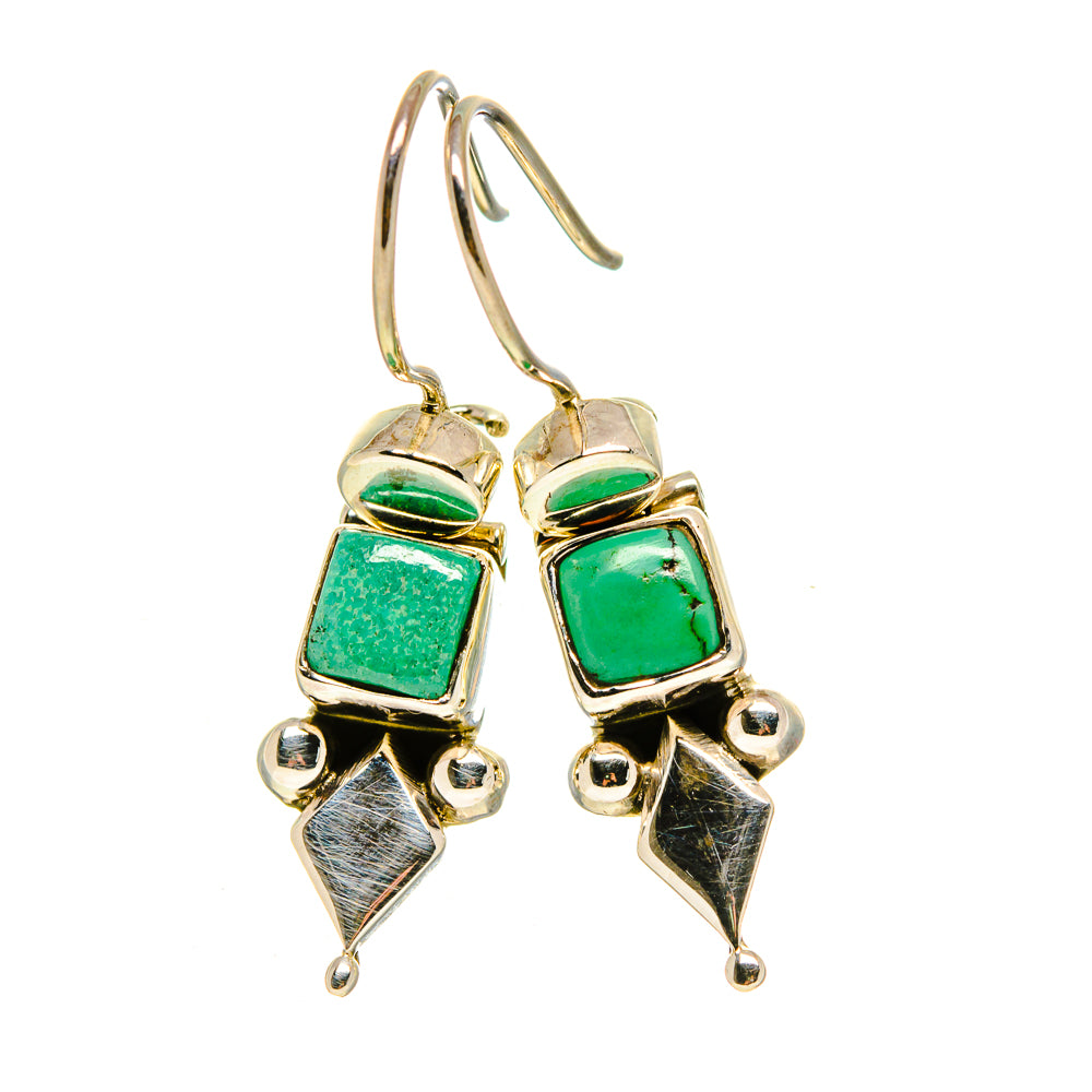Tibetan Turquoise Earrings handcrafted by Ana Silver Co - EARR413160