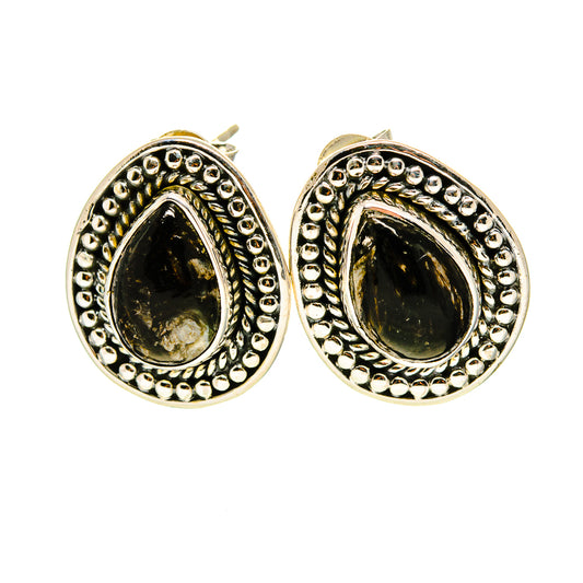 Golden Seraphinite Earrings handcrafted by Ana Silver Co - EARR413170