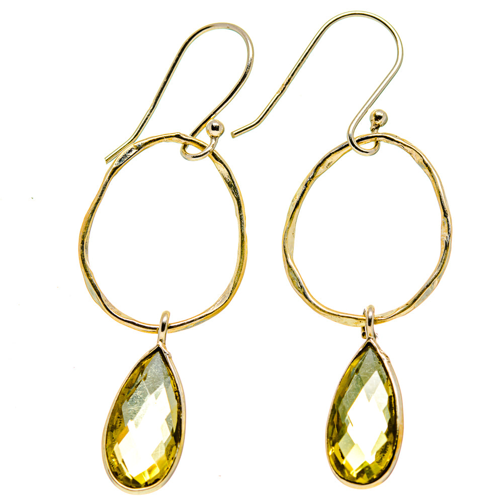 Lemon Quartz Earrings handcrafted by Ana Silver Co - EARR413200
