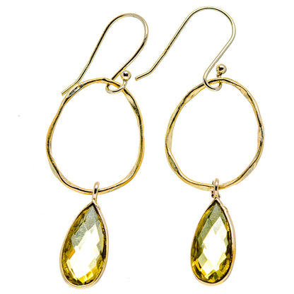 Lemon Quartz Earrings handcrafted by Ana Silver Co - EARR413200