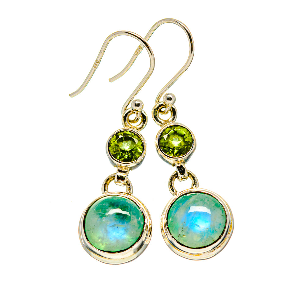 Green Moonstone Earrings handcrafted by Ana Silver Co - EARR413203