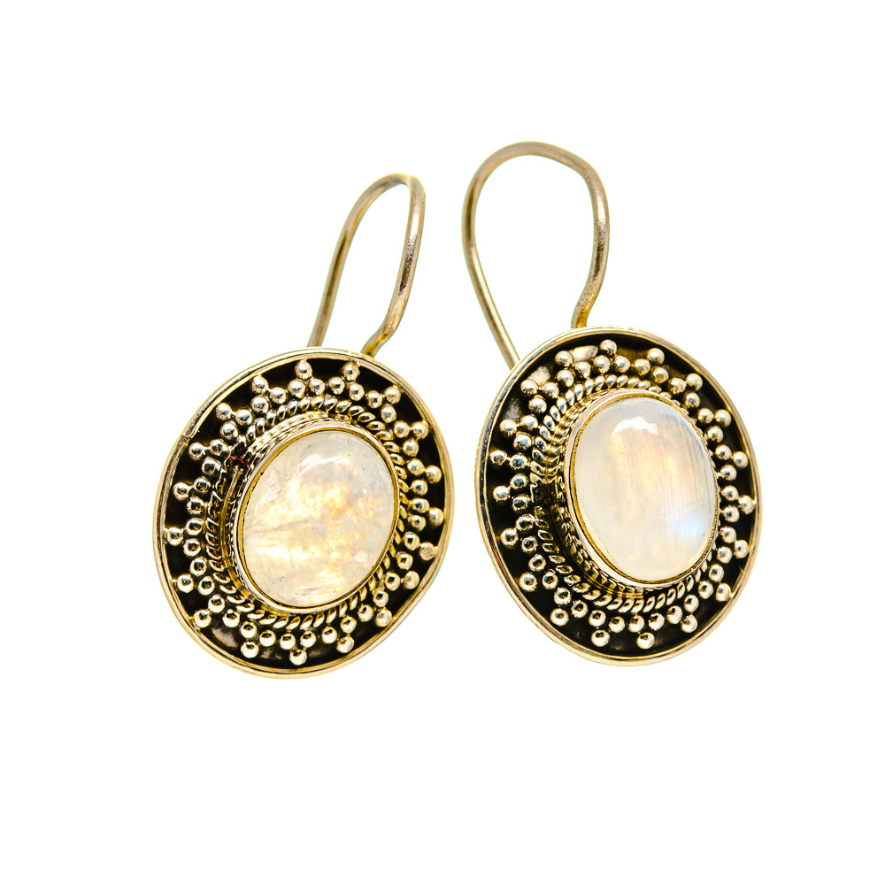 Rainbow Moonstone Earrings handcrafted by Ana Silver Co - EARR413206