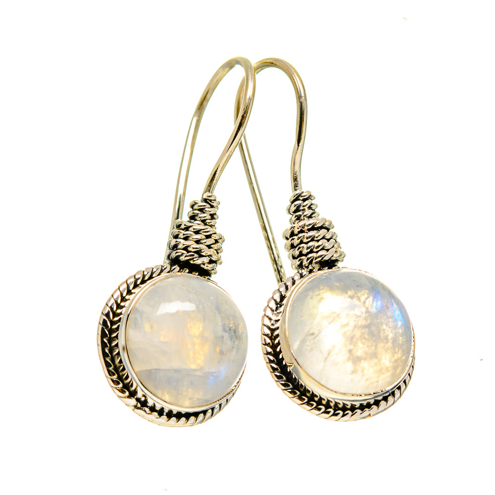 Rainbow Moonstone Earrings handcrafted by Ana Silver Co - EARR413221