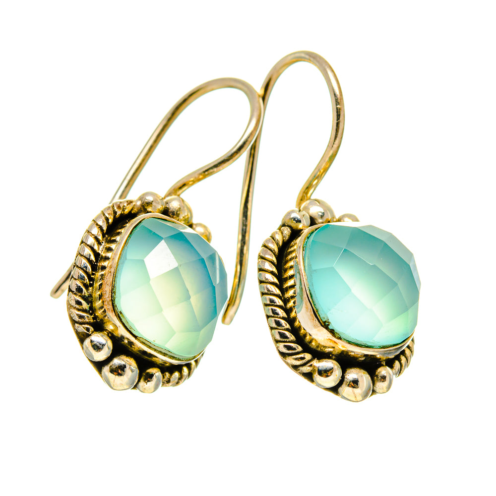 Aqua Chalcedony Earrings handcrafted by Ana Silver Co - EARR413225