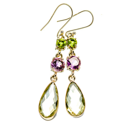 Green Amethyst Earrings handcrafted by Ana Silver Co - EARR413230