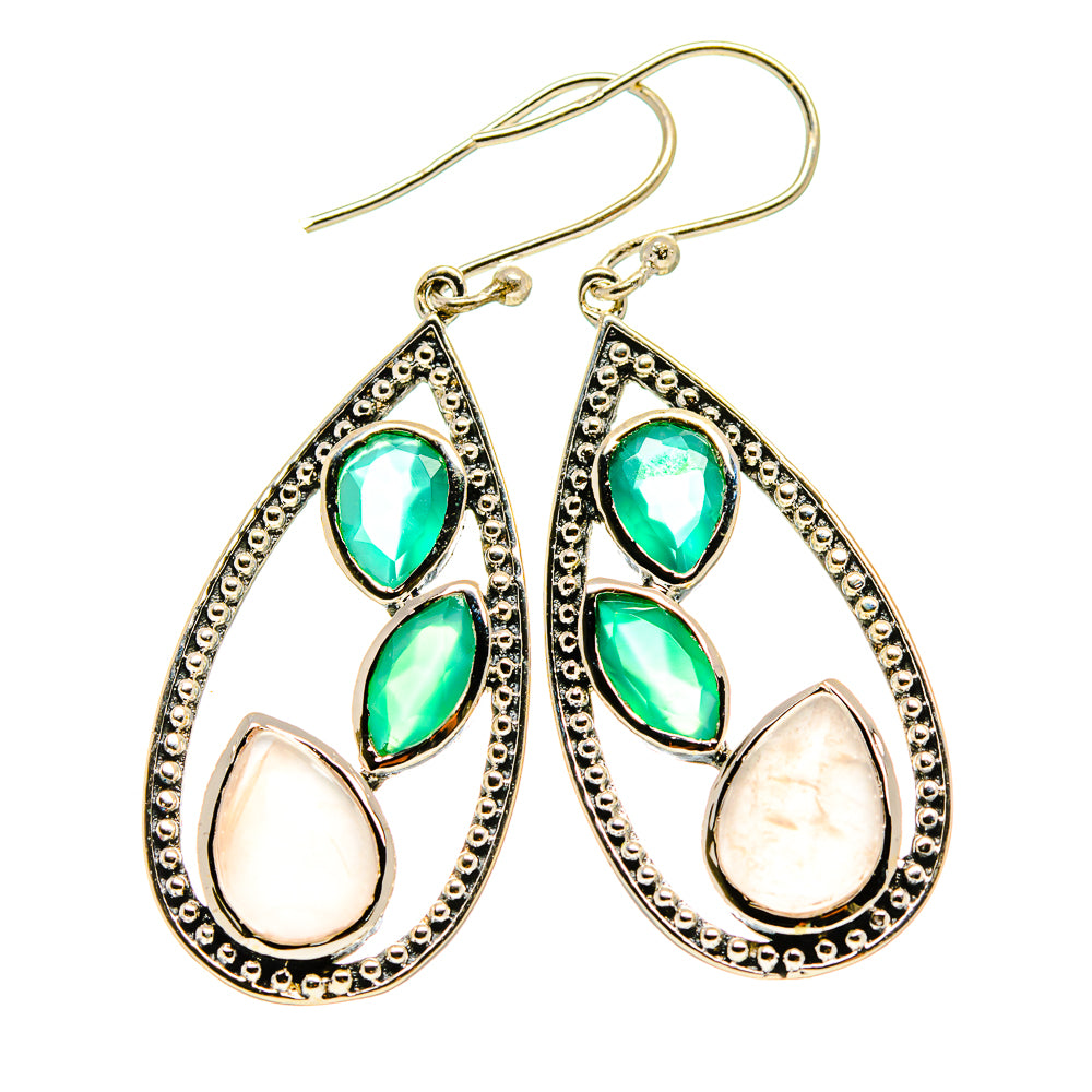 Rainbow Moonstone Earrings handcrafted by Ana Silver Co - EARR413235