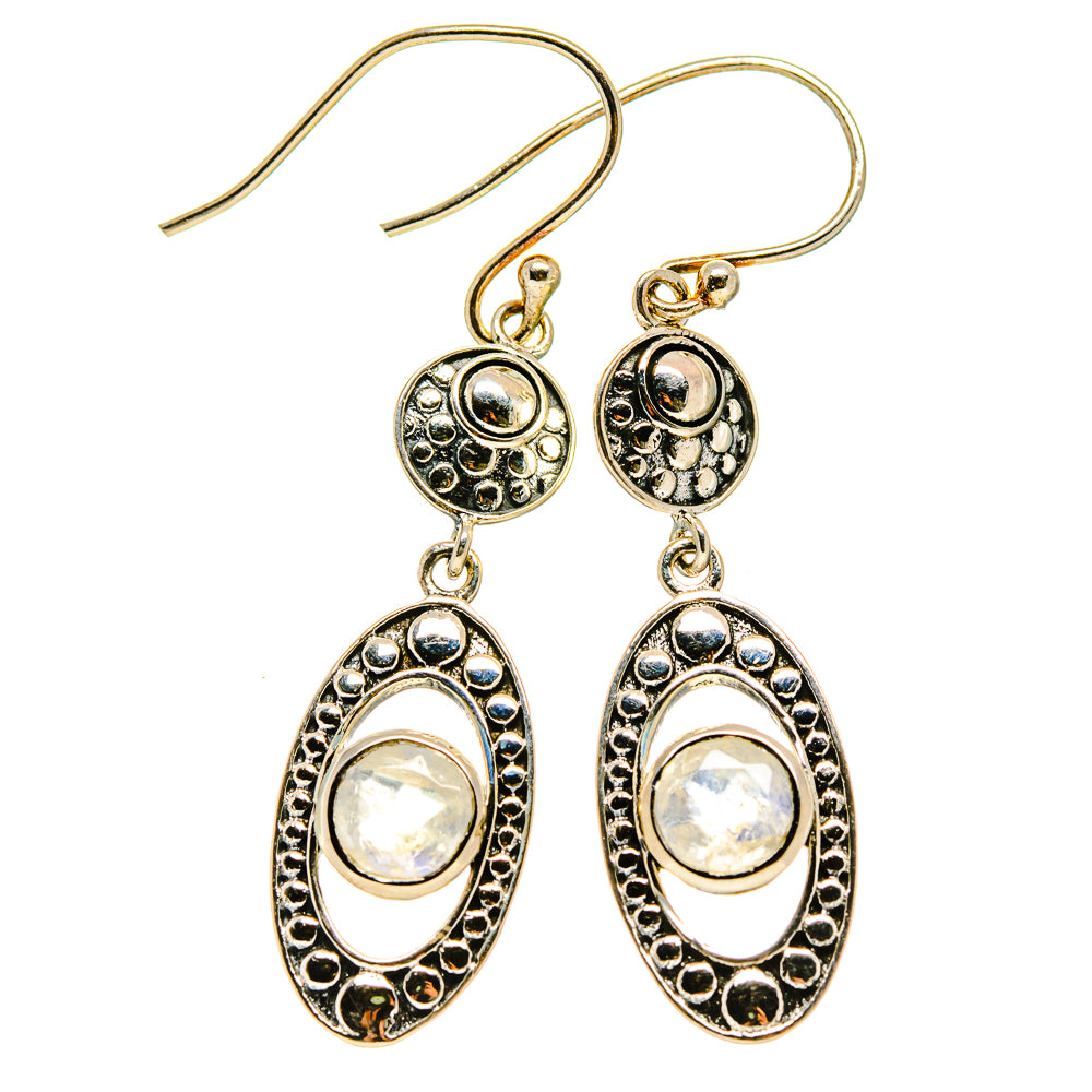Rainbow Moonstone Earrings handcrafted by Ana Silver Co - EARR413236