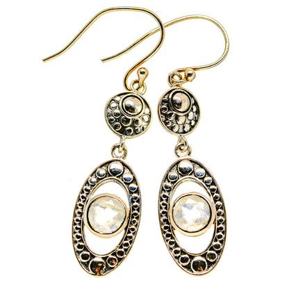 Rainbow Moonstone Earrings handcrafted by Ana Silver Co - EARR413236