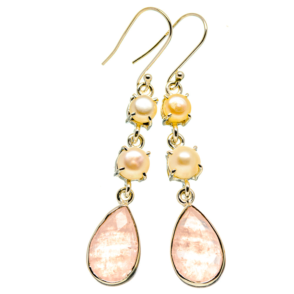 Rose Quartz Earrings handcrafted by Ana Silver Co - EARR413241