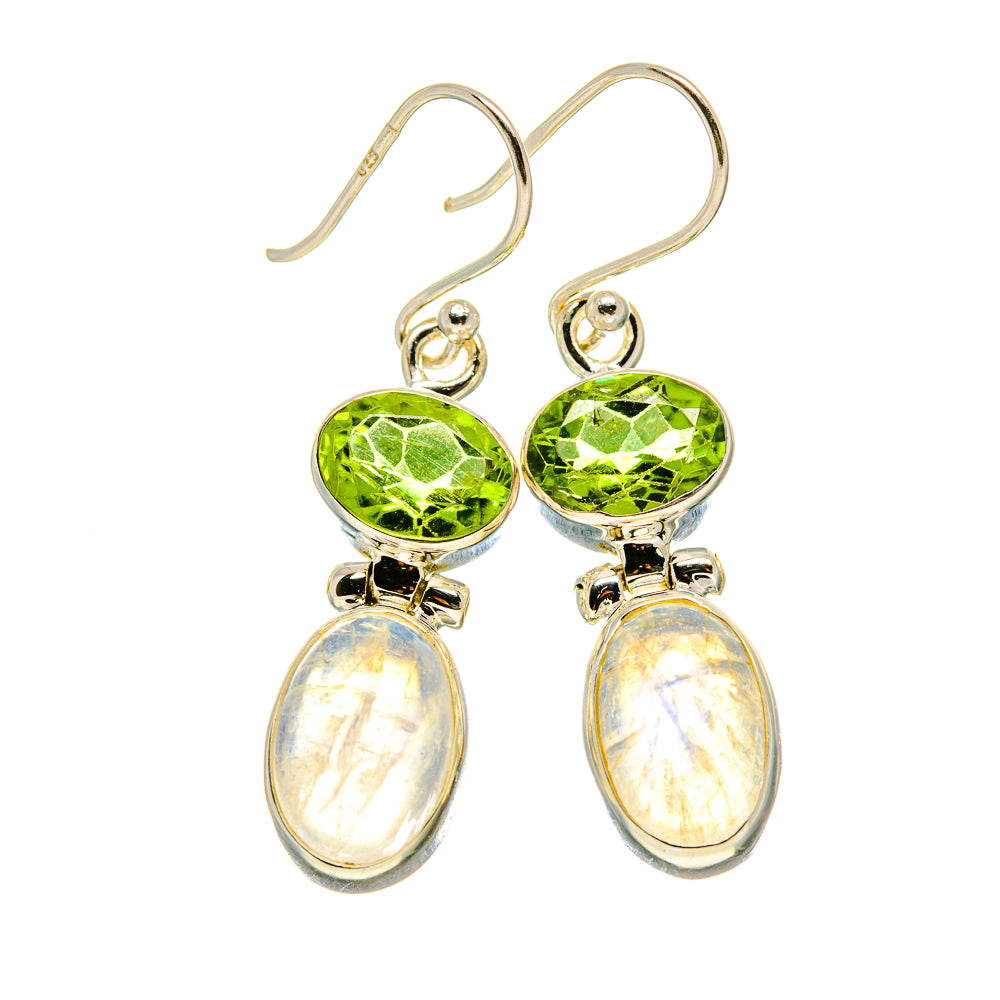 Rainbow Moonstone Earrings handcrafted by Ana Silver Co - EARR413247