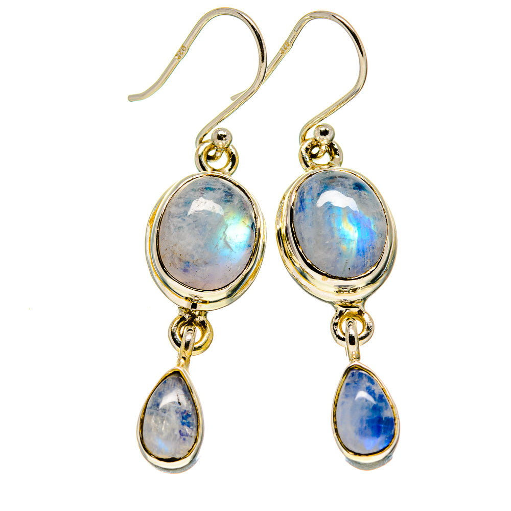 Rainbow Moonstone Earrings handcrafted by Ana Silver Co - EARR413248