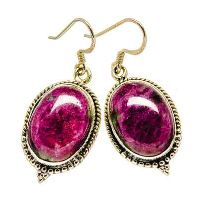 Ruby Fuchsite Earrings handcrafted by Ana Silver Co - EARR413253