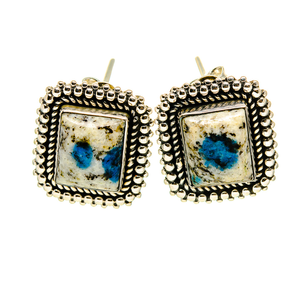 K2 Blue Azurite Earrings handcrafted by Ana Silver Co - EARR413260
