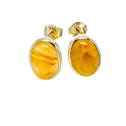 Rutilated Quartz Earrings handcrafted by Ana Silver Co - EARR413265
