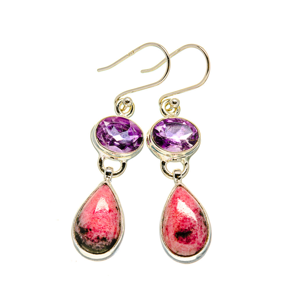 Rhodonite Earrings handcrafted by Ana Silver Co - EARR413275