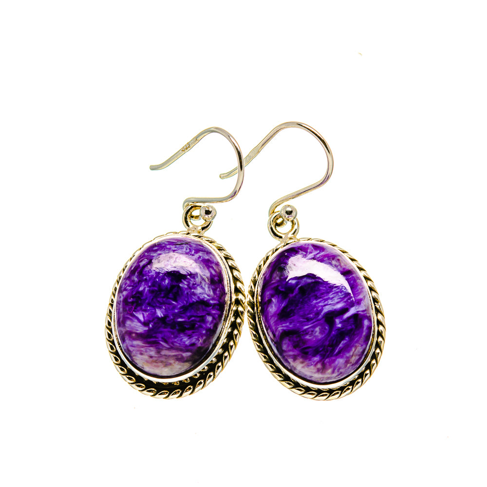 Charoite Earrings handcrafted by Ana Silver Co - EARR413290
