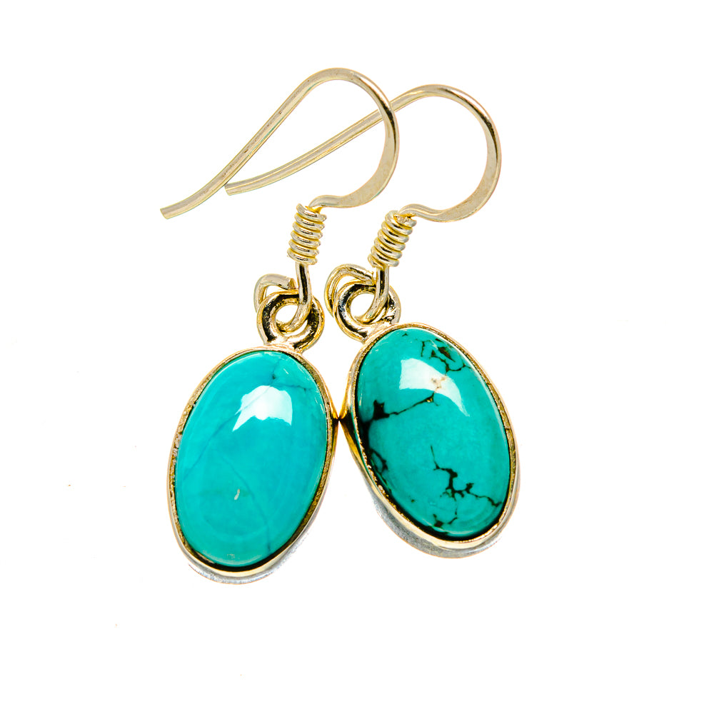 Tibetan Turquoise Earrings handcrafted by Ana Silver Co - EARR413292