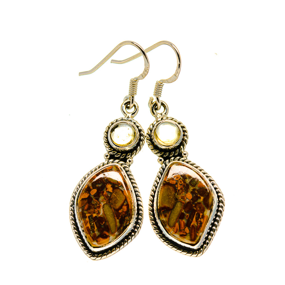 Chert Breccia Earrings handcrafted by Ana Silver Co - EARR413310