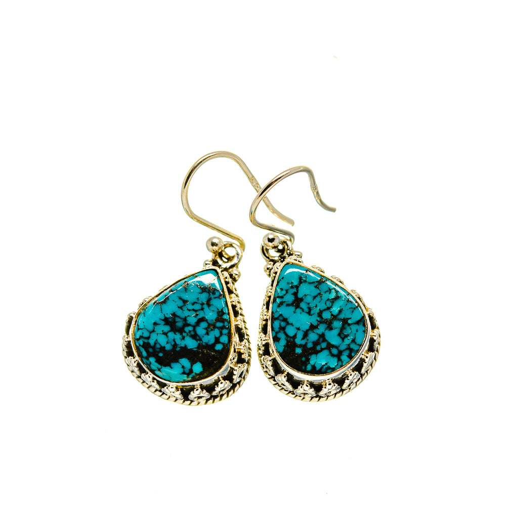 Tibetan Turquoise Earrings handcrafted by Ana Silver Co - EARR413312