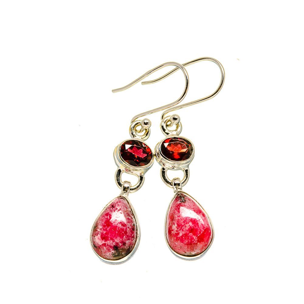 Rhodonite Earrings handcrafted by Ana Silver Co - EARR413314