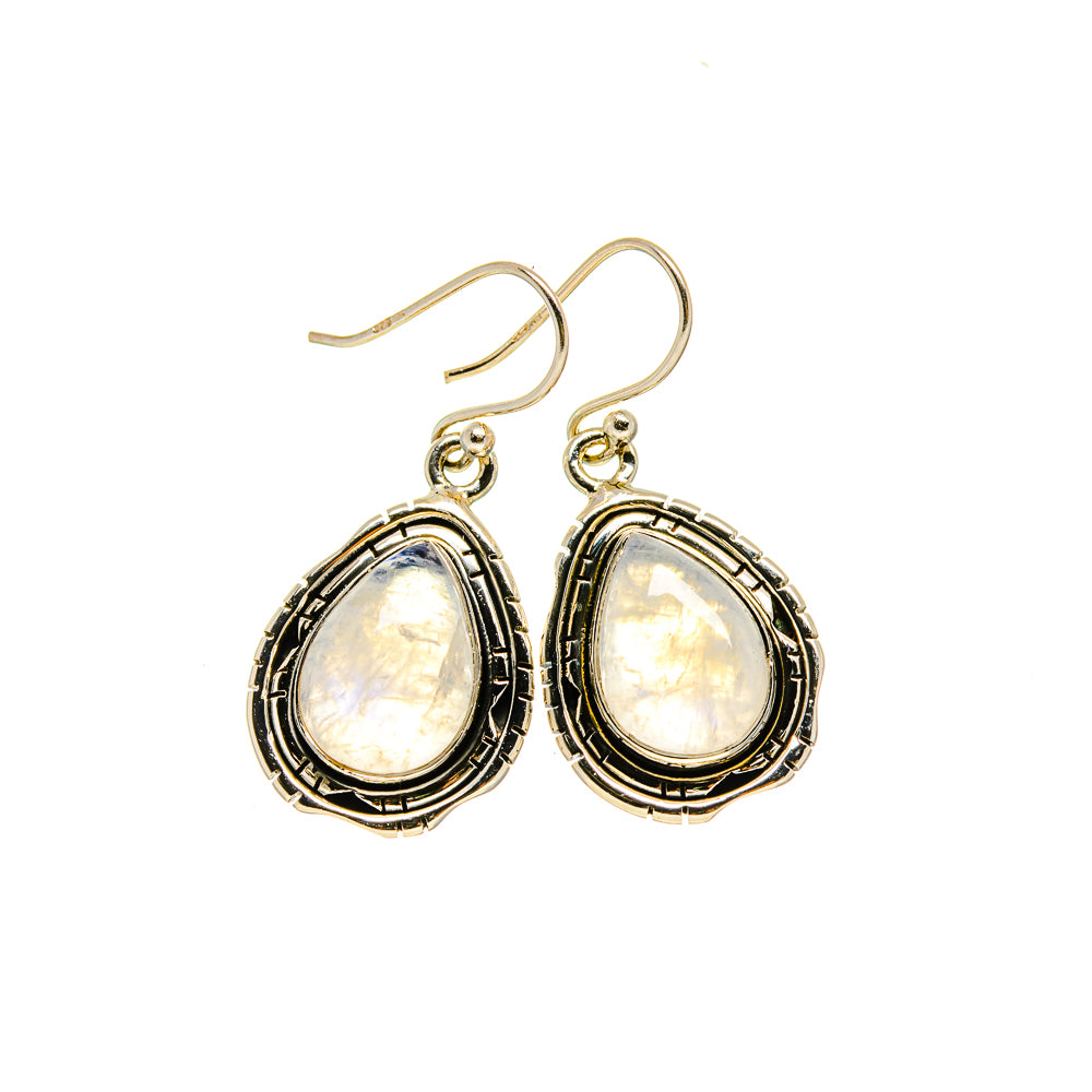 Rainbow Moonstone Earrings handcrafted by Ana Silver Co - EARR413337