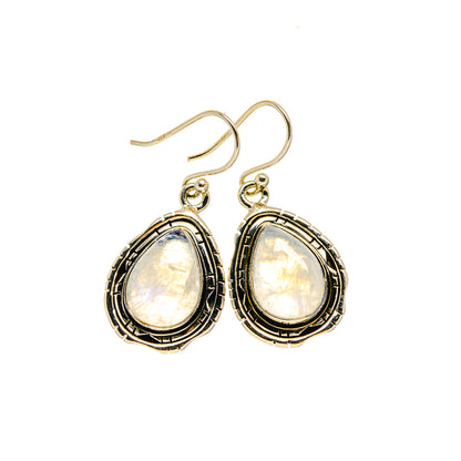 Rainbow Moonstone Earrings handcrafted by Ana Silver Co - EARR413337