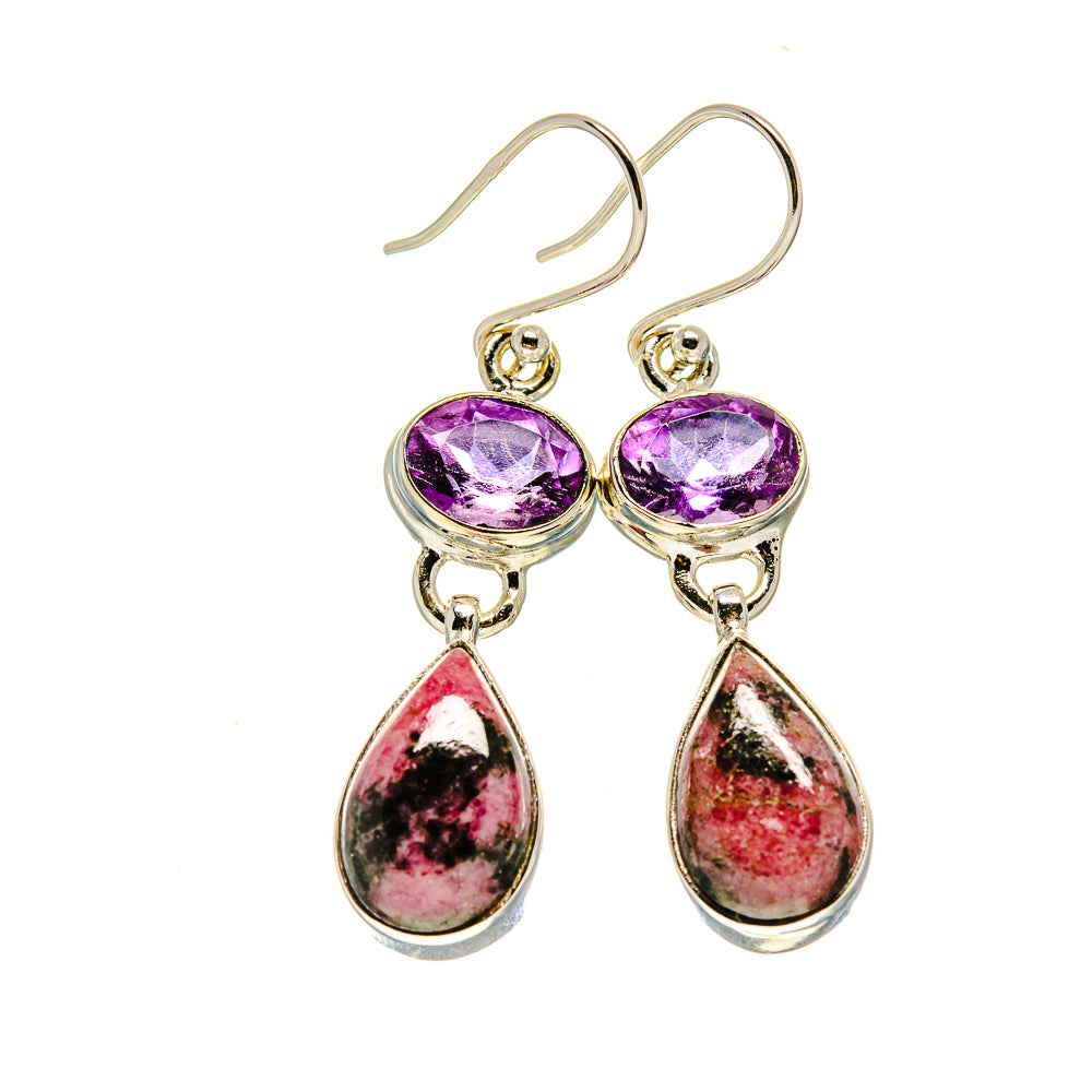 Rhodonite Earrings handcrafted by Ana Silver Co - EARR413354