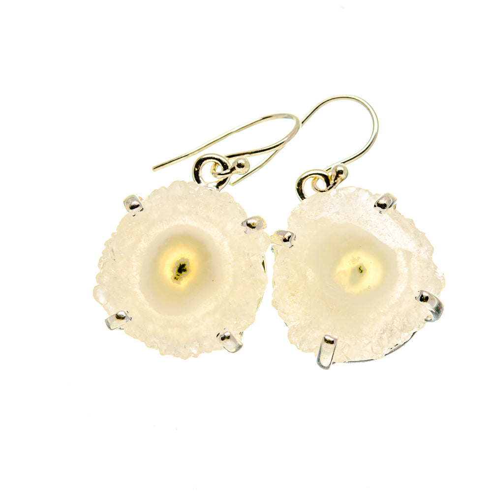 White Solar Quartz Earrings handcrafted by Ana Silver Co - EARR413374