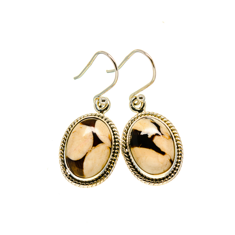 Peanut Wood Jasper Earrings handcrafted by Ana Silver Co - EARR413393