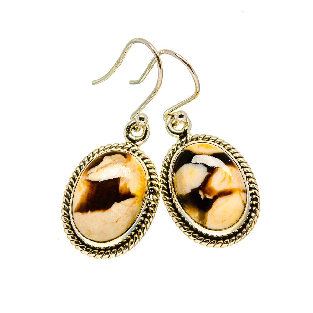 Peanut Wood Jasper Earrings handcrafted by Ana Silver Co - EARR413398