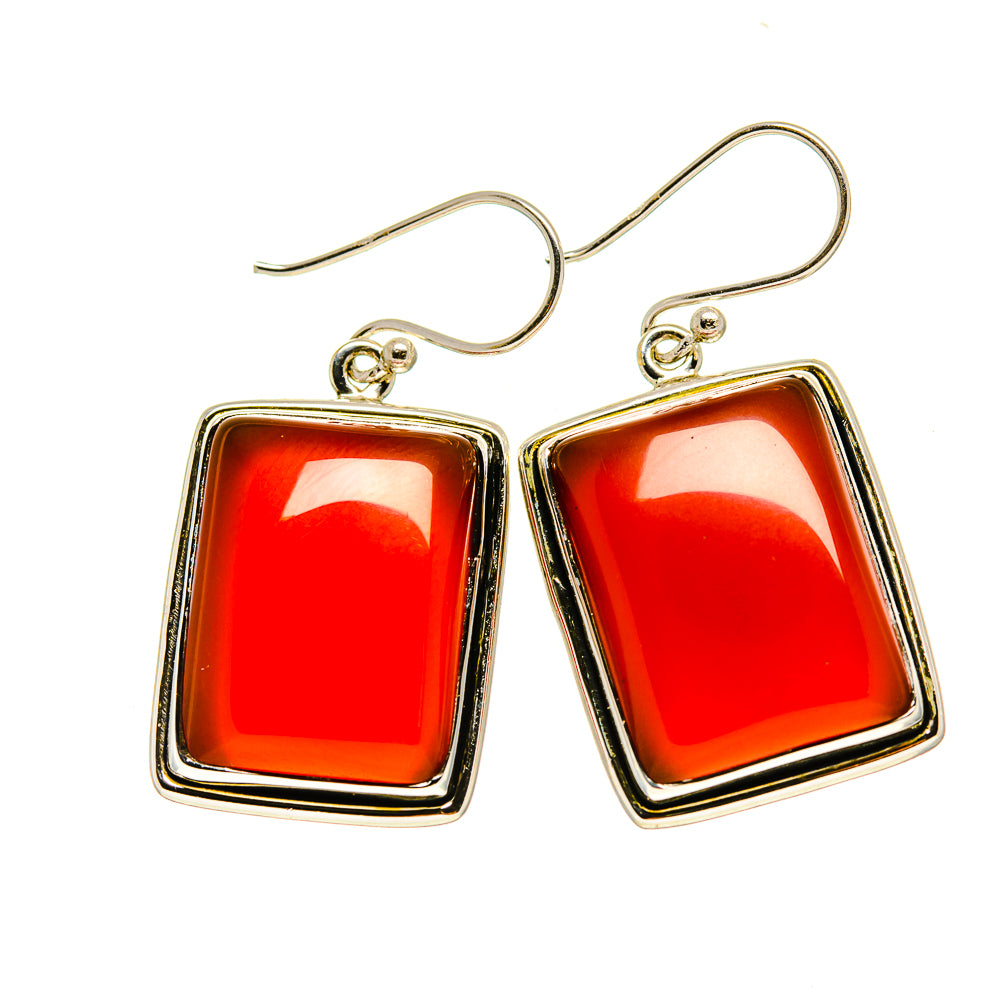 Red Onyx Earrings handcrafted by Ana Silver Co - EARR413408