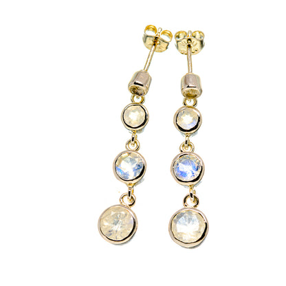 Rainbow Moonstone Earrings handcrafted by Ana Silver Co - EARR413415