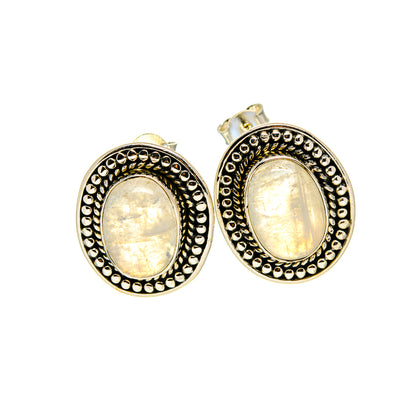 Rainbow Moonstone Earrings handcrafted by Ana Silver Co - EARR413425