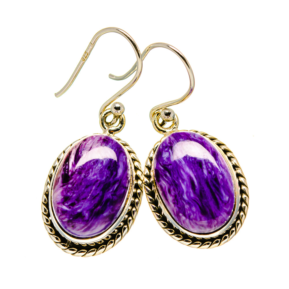 Charoite Earrings handcrafted by Ana Silver Co - EARR413433