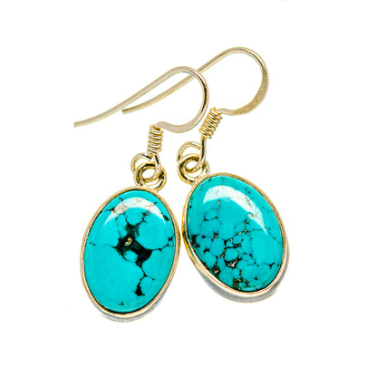 Tibetan Turquoise Earrings handcrafted by Ana Silver Co - EARR413443