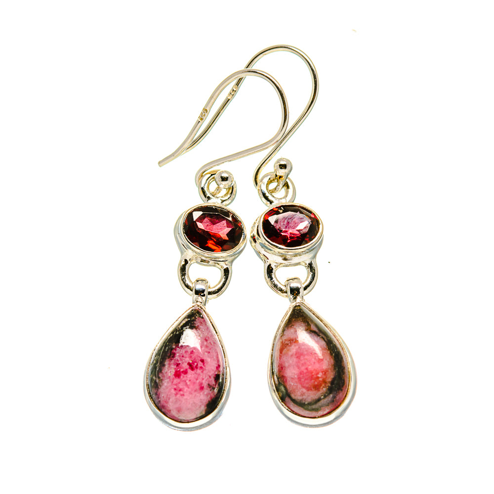 Rhodonite Earrings handcrafted by Ana Silver Co - EARR413451