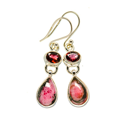 Rhodonite Earrings handcrafted by Ana Silver Co - EARR413451